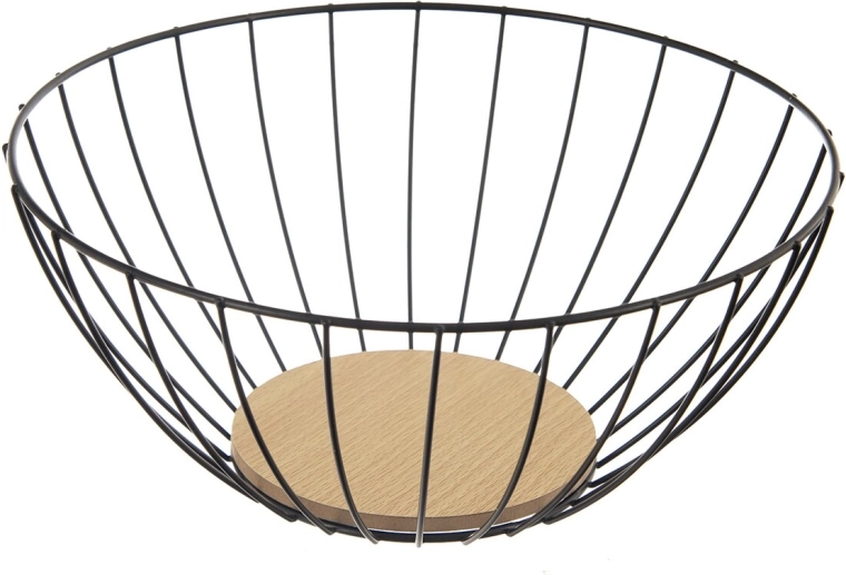 Koszyk na owoce Radka metal i drewno 28 cm