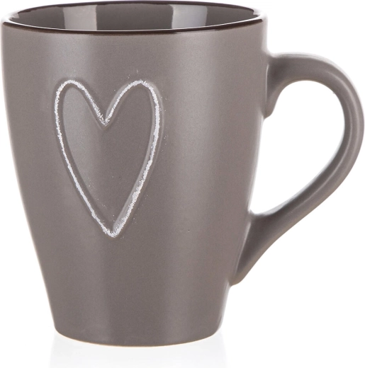 Ceramiczny kubek HEART 310 ml brązowy
