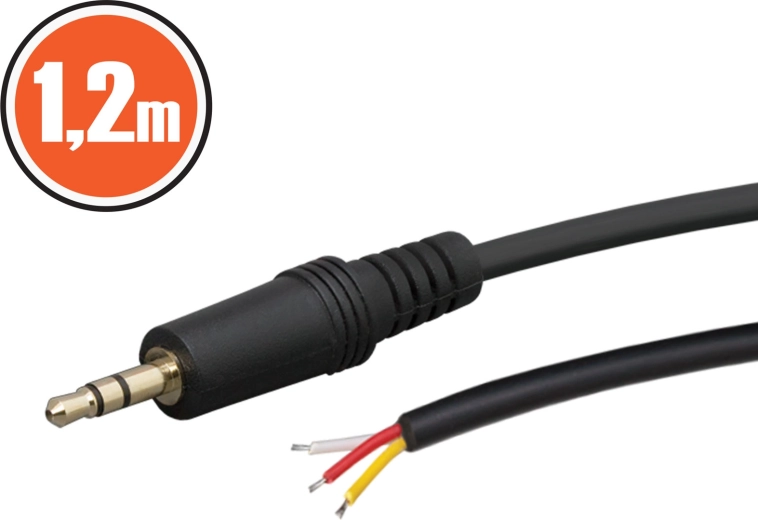 Kabel audio Jack 3,5 mm stereo, 1,2 m, czarny