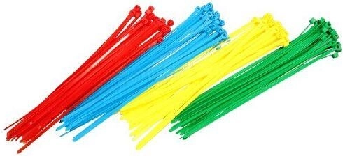Nylonowe opaski zaciskowe 200 × 3,6 mm – mix kolorów, 100 szt.