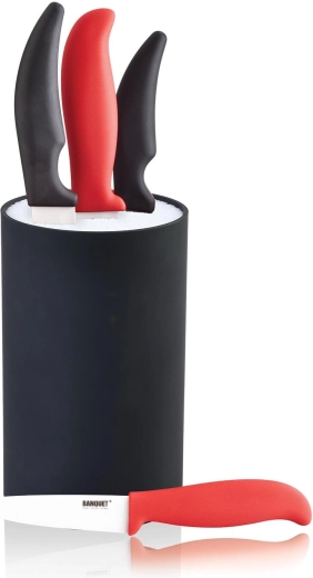 Stojak na noże CULINARIA Black z wyjmowaną wkładką ze szczecinami, 18 cm