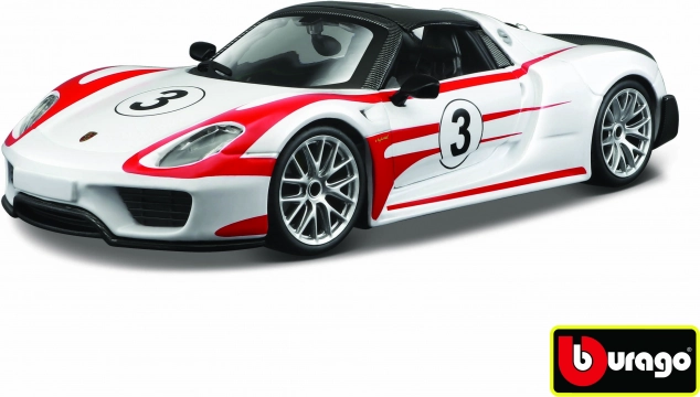 Metalowy model auta 1:24 Porsche 918 Weissach – biały