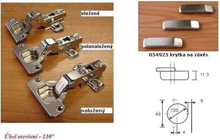 Zawias meblowy GS-C, wpuszczany, zestaw 10 szt.