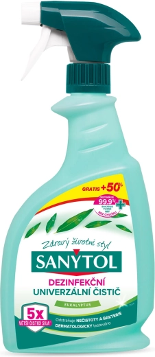 SANYTOL dezynfekujący uniwersalny środek czyszczący w sprayu eukaliptus 500 ml + 50% gratis