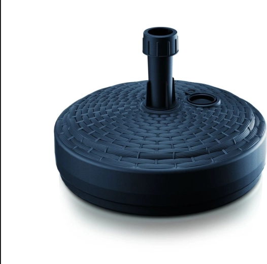 Podstawa pod parasol antracytowa 39 cm, imitacja rattanu, do napełniania 10 l