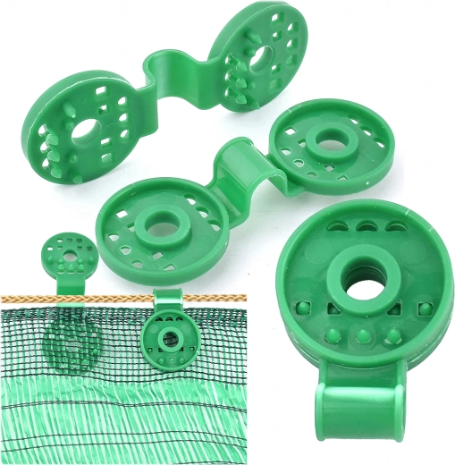 Klipy do mocowania siatki osłonowej do ogrodzenia, 20 szt., zielone