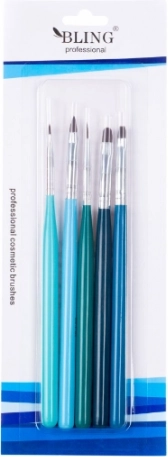 Zestaw pędzli do zdobienia paznokci BLING Professional – 5 sztuk