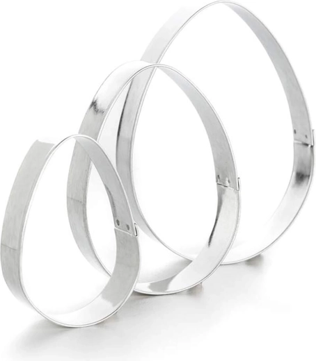 Zestaw wykrawaczy do ciastek w kształcie jajka, 3 sztuki