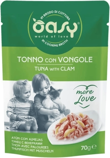Oasy More Love saszetka dla kotów tuńczyk z małżami 70 g