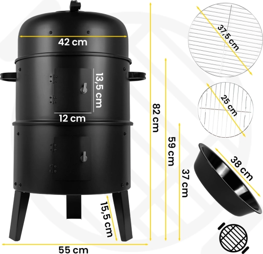 Curron SmokeHouse GM8000 grill ogrodowy z wędzarnią i termometrem