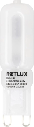 Żarówka LED Retlux RLL 460 G9 3,3 W, ciepła biel
