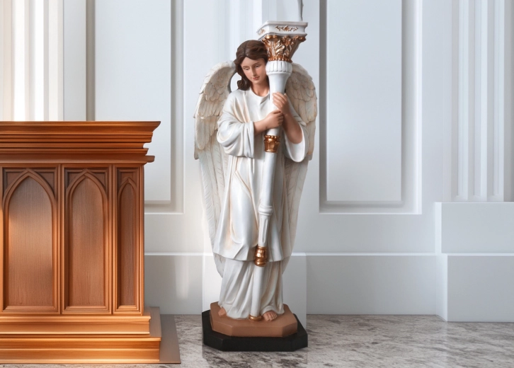 Figura anioła ze świecznikiem do szopki 80 cm - 1 sztuka