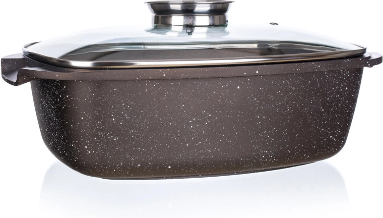 Brytfanna z pokrętłem aromatycznym PREMIUM Dark Brown 39,5 × 22 × 11 cm