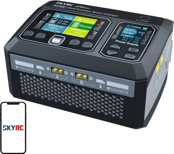 Dwukanałowa ładowarka AC/DC SKYRC D750 Mix do akumulatorów modelarskich
