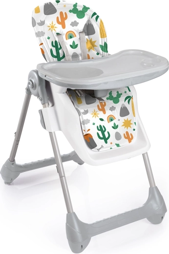 Dziecięce krzesełko do karmienia deluxe szaro-białe