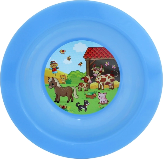 Dziecięcy głęboki talerz Farma 17,3 cm plastik