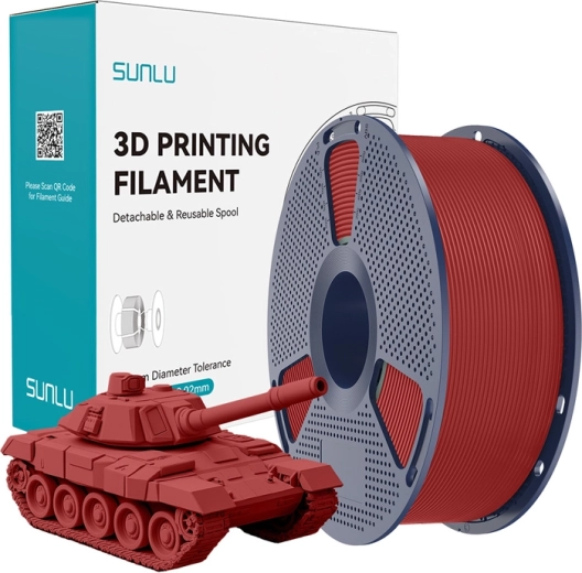 Szybki czerwony filament SUNLU PLA+ 1,75 mm