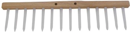 Ogrodowe drewniane grabie z 14 zębami 48 cm bez trzonka