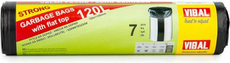 Worki na śmieci 120 l, czarne, 7 szt.