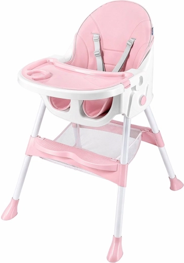 Krzesełko do karmienia Baby Mix Nora, różowe dusty pink