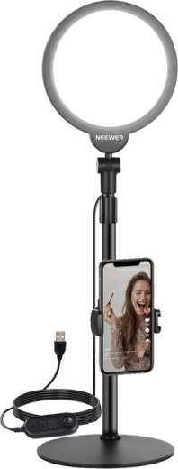 Neewer R06 zestaw do selfie z pierścieniową lampą LED 18 cm i uchwytem na telefon