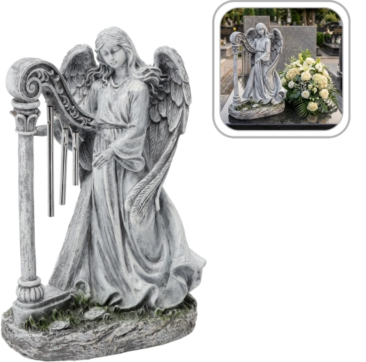 Figura anioła z harfą 39 cm
