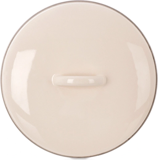 Kremowa emaliowana pokrywka 21 cm