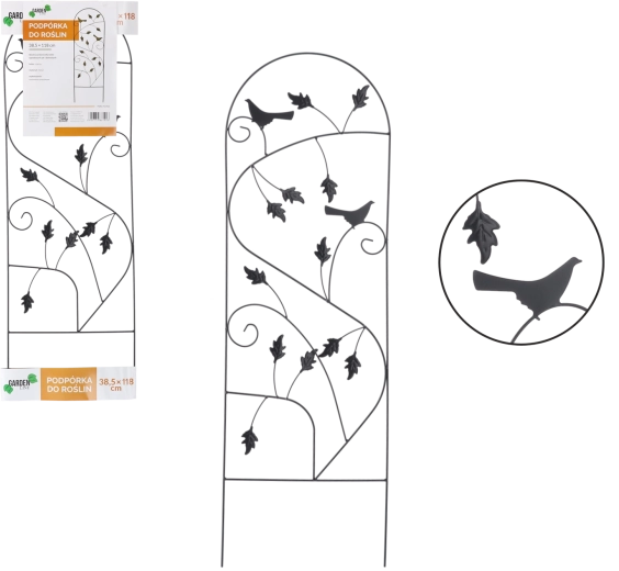 Metalowa ogrodowa podpora dla pnączy 38,5 × 118 cm – czarna