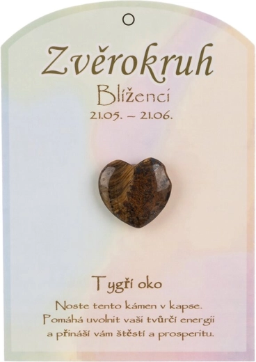 Tygrysie oko w kształcie serca dla znaku Bliźnięta
