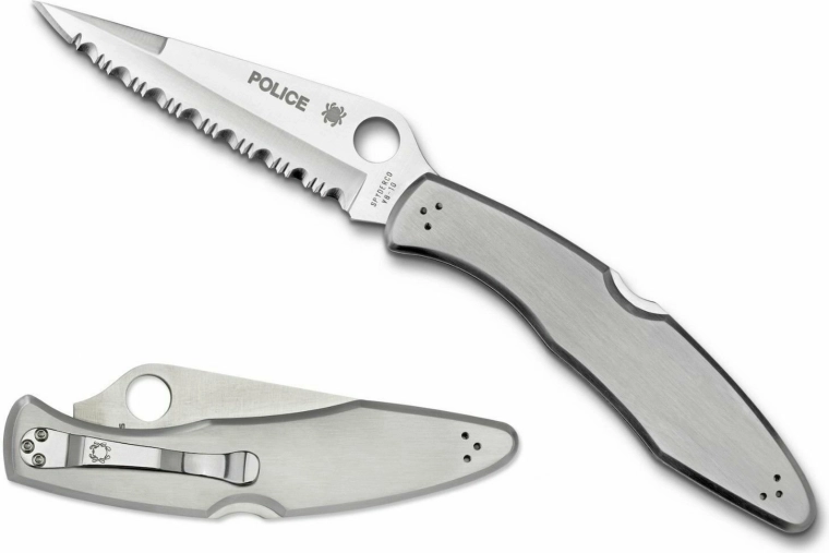 Spyderco Police ząbkowany nóż składany, stalowy 10,7 cm