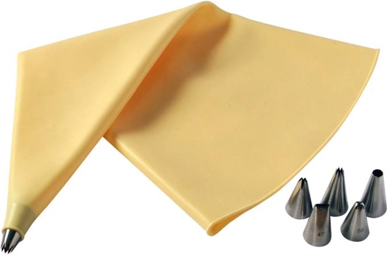 Silikonowy rękaw cukierniczy TORO z 6 końcówkami