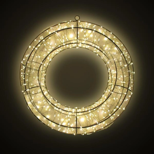 Dekoracyjny metalowy wieniec 3D LED 36 × 7 × 36 cm