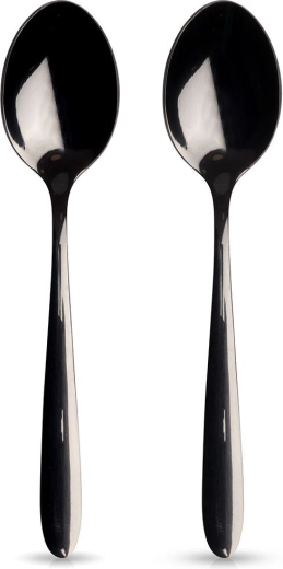 czarne łyżeczki do herbaty ze stali nierdzewnej BLACK, 2 szt.