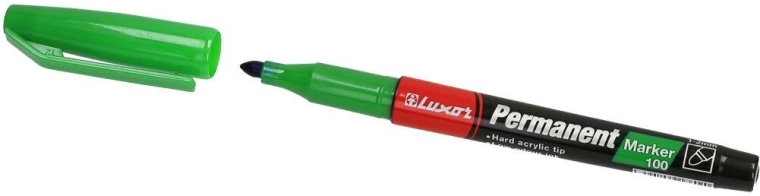 Marker permanentny LUXOR 100, zielony, 1–2 mm