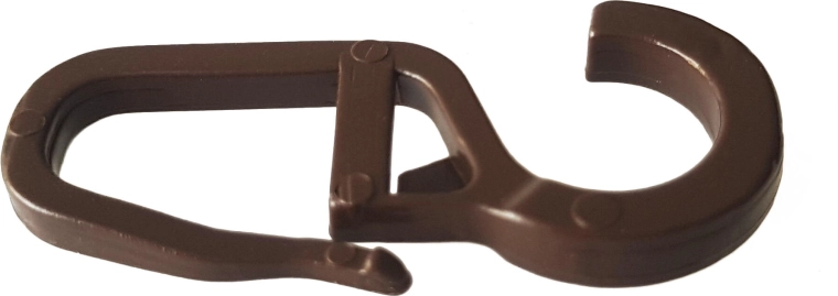 Duży haczyk do zasłon, brązowy (10 szt.)