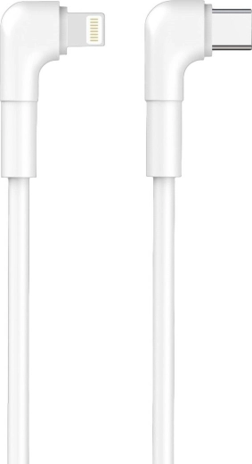 Maxlife kątowy kabel USB‑C na Lightning 1 m, 27 W, biały