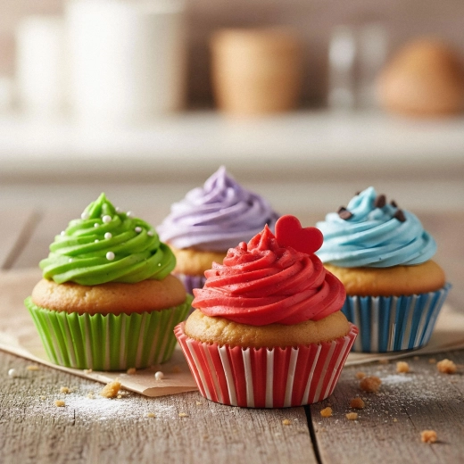 Zestaw papierowych papilotek w paski do muffinów