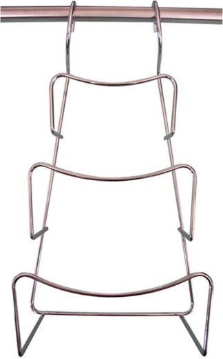 Wieszany uchwyt na pokrywki, chromowany metal, 3 pozycje