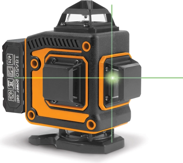 Poręczny laser krzyżowy 3D/360° z zieloną wiązką i akcesoriami