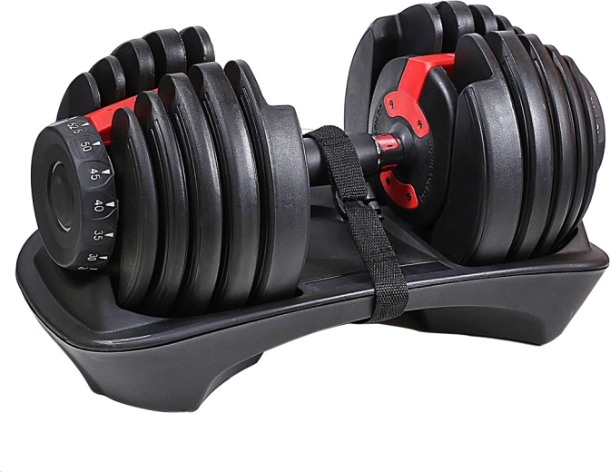 Regulowany hantel jednoręczny z szybką zmianą obciążenia 24 kg