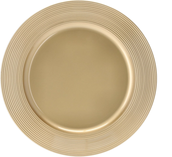 Złoty okrągły podkład z polipropylenu 33 cm z żłobkowaniem