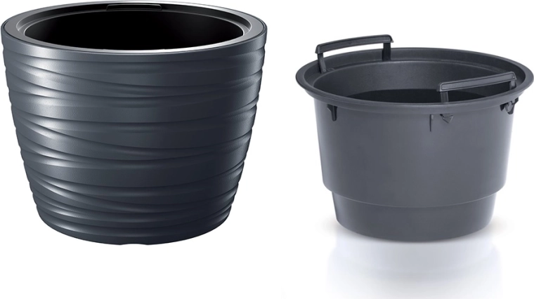 Niski doniczka z wkładem MAZE 47,5 cm antracyt