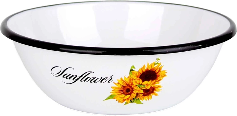 Emaliowana miska z motywem słoneczników 16 cm