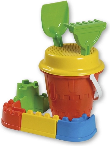 Androni zestaw do piasku z zamkiem i murami, średni – Czerwony