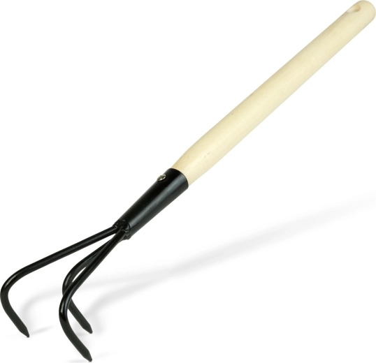 Ogrodowy kultywator do gleby z drewnianym trzonkiem 50 cm
