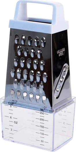 Czterostronna tarka ze stali nierdzewnej z pojemnikiem 20 cm