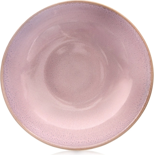 Głęboki ceramiczny talerz GLAZE 21 cm różowy