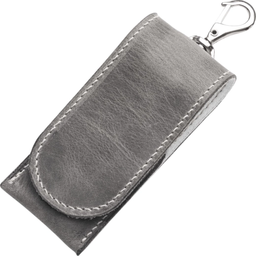 Skórzana saszetka na narzędzia MKM leather tool pouch – skórzane etui na EDC – szaro-białe