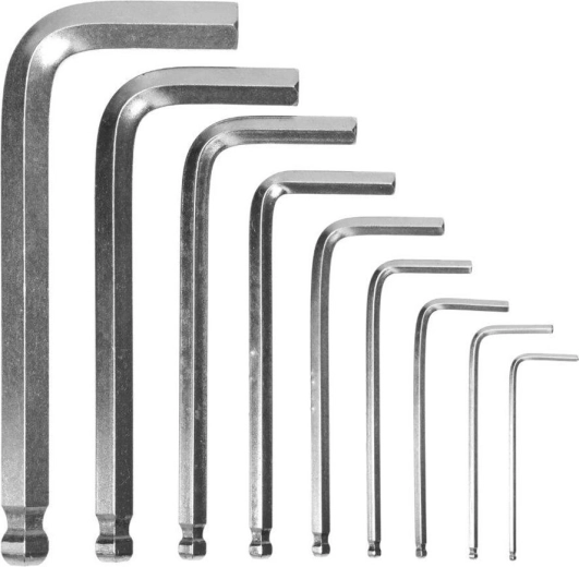 Zestaw kluczy imbusowych z kulką 1,5–10 mm DREL