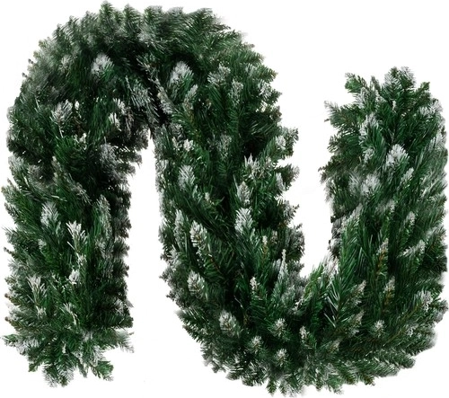 Przycięta świąteczna girlanda ze śnieżnym efektem 270 cm